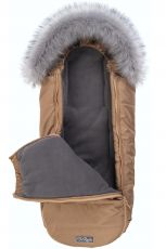 Дитячий конверт доречі Baby XS фліс Бежевий з опушкою, (-20°С)